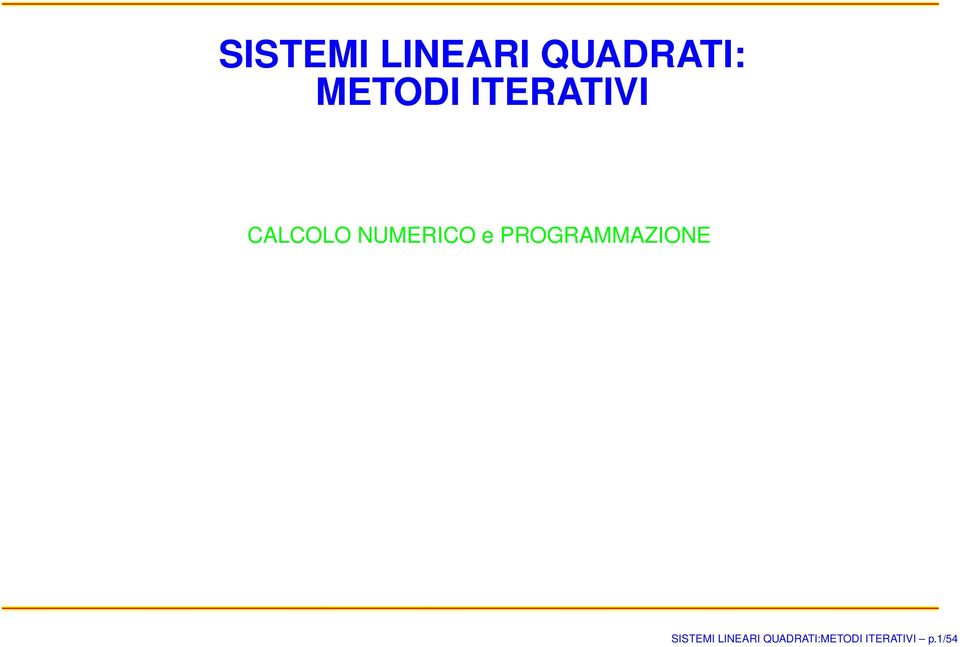 NUMERICO e PROGRAMMAZIONE