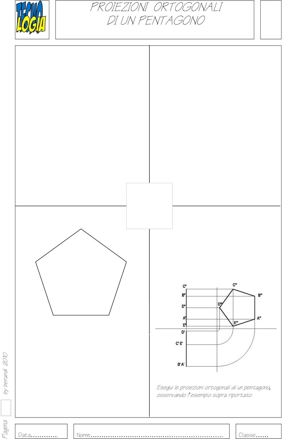 un pentagono, osservando