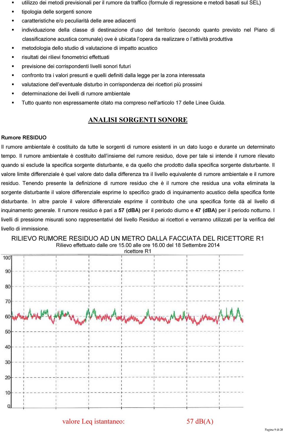 metodologia dello studio di valutazione di impatto acustico risultati dei rilievi fonometrici effettuati previsione dei corrispondenti livelli sonori futuri confronto tra i valori presunti e quelli