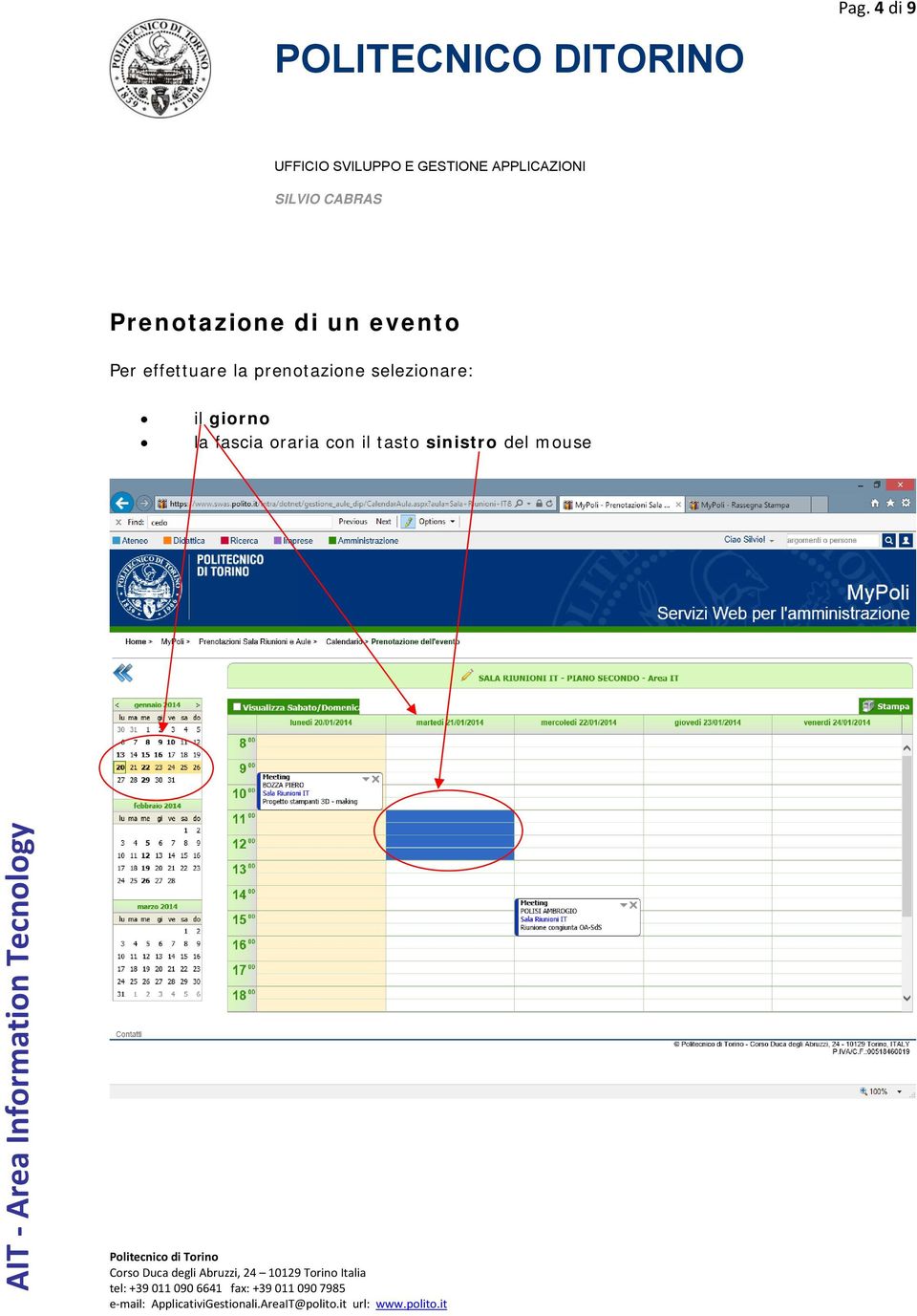 prenotazione selezionare: il