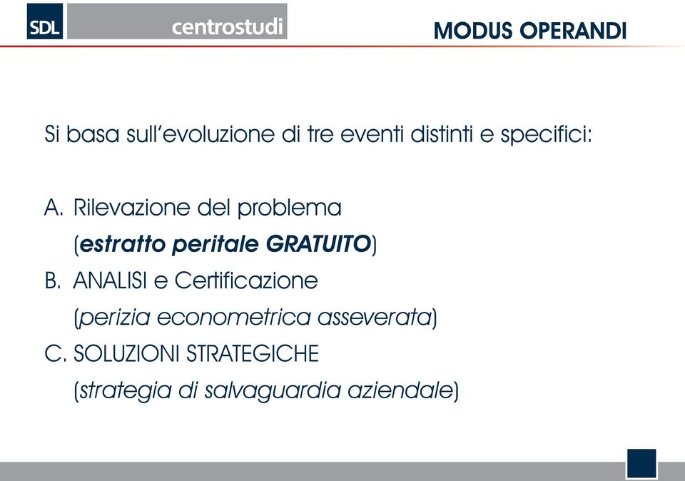 Rilevazione del problema (estratto peritale GRATUITO) B.