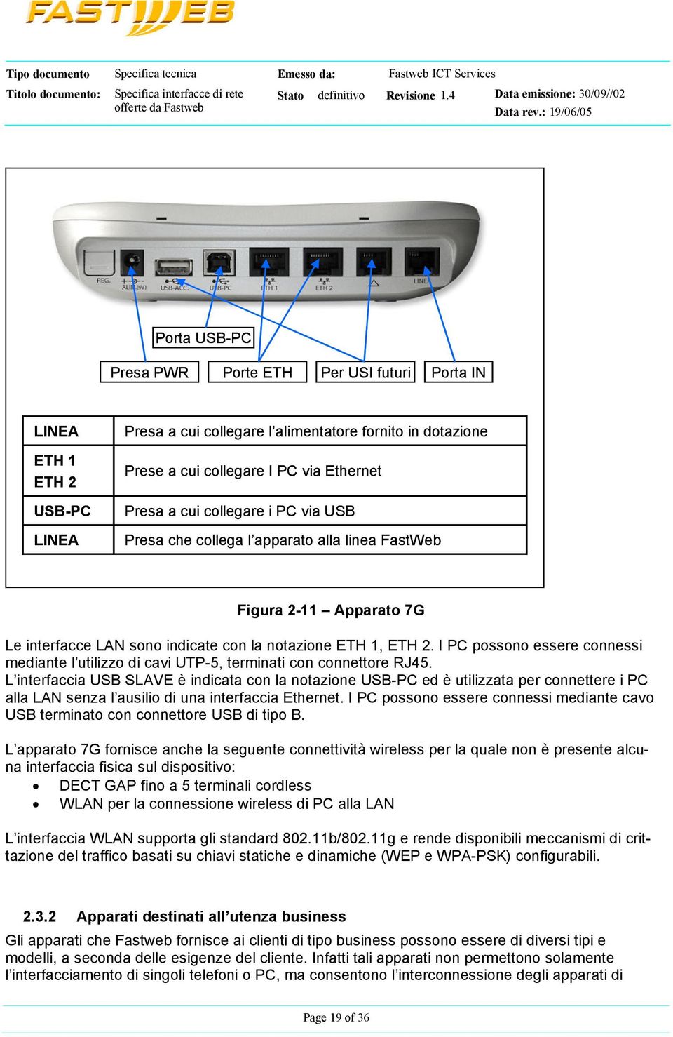 I PC possono essere connessi mediante l utilizzo di cavi UTP-5, terminati con connettore RJ45.