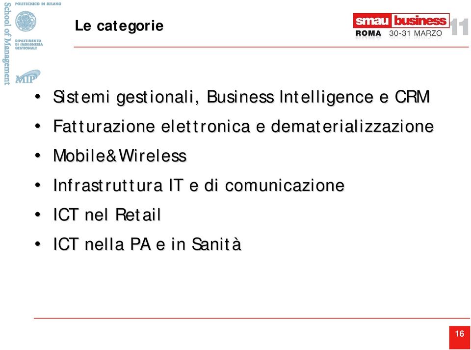 dematerializzazione Mobile&Wireless Infrastruttura