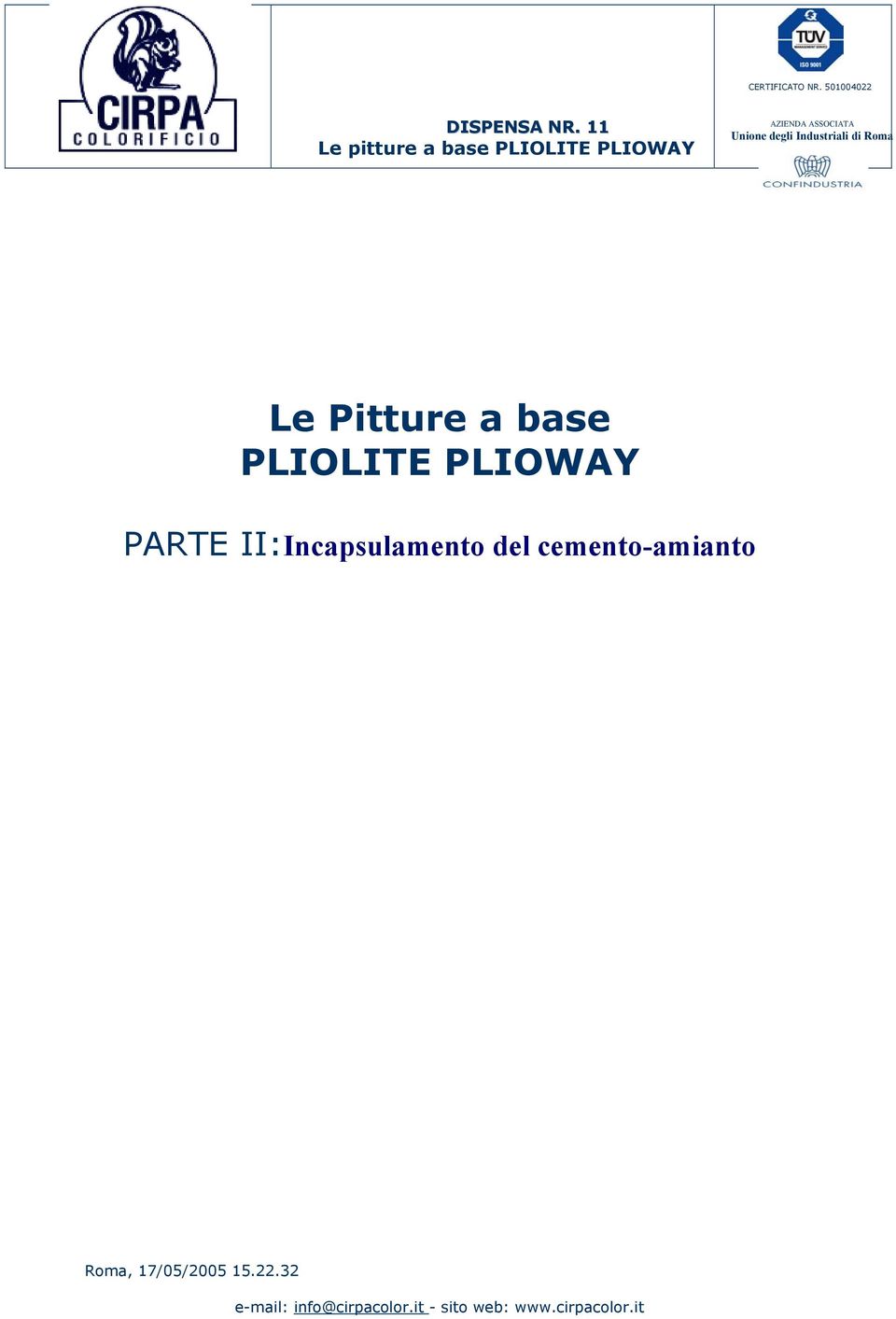 PLIOWAY Le Pitture a base