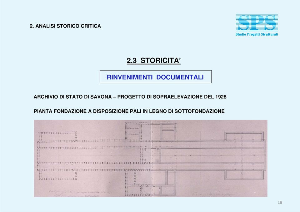 STATO DI SAVONA PROGETTO DI SOPRAELEVAZIONE DEL