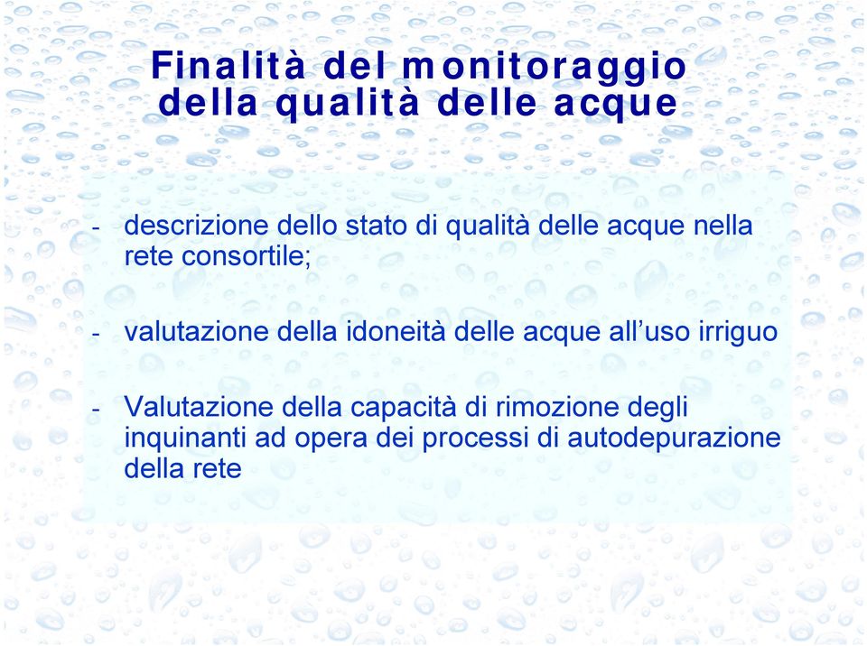 idoneità delle acque all uso irriguo - Valutazione della capacità di