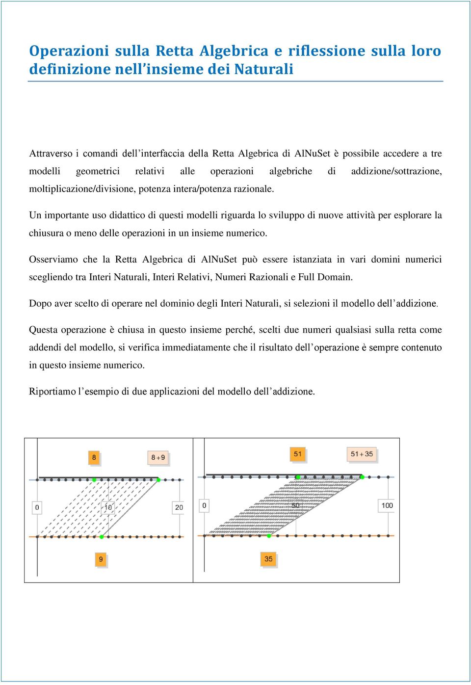 Un importante uso didattico di questi modelli riguarda lo sviluppo di nuove attività per esplorare la chiusura o meno delle operazioni in un insieme numerico.