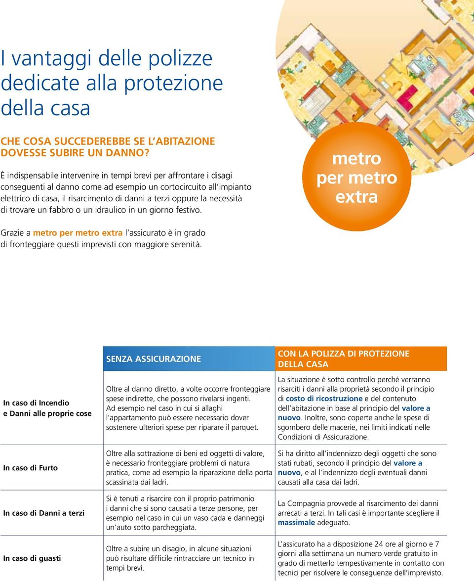 metro per metro extra Grazie a metro per metro extra l assicurato è in grado di fronteggiare questi imprevisti con maggiore serenità.