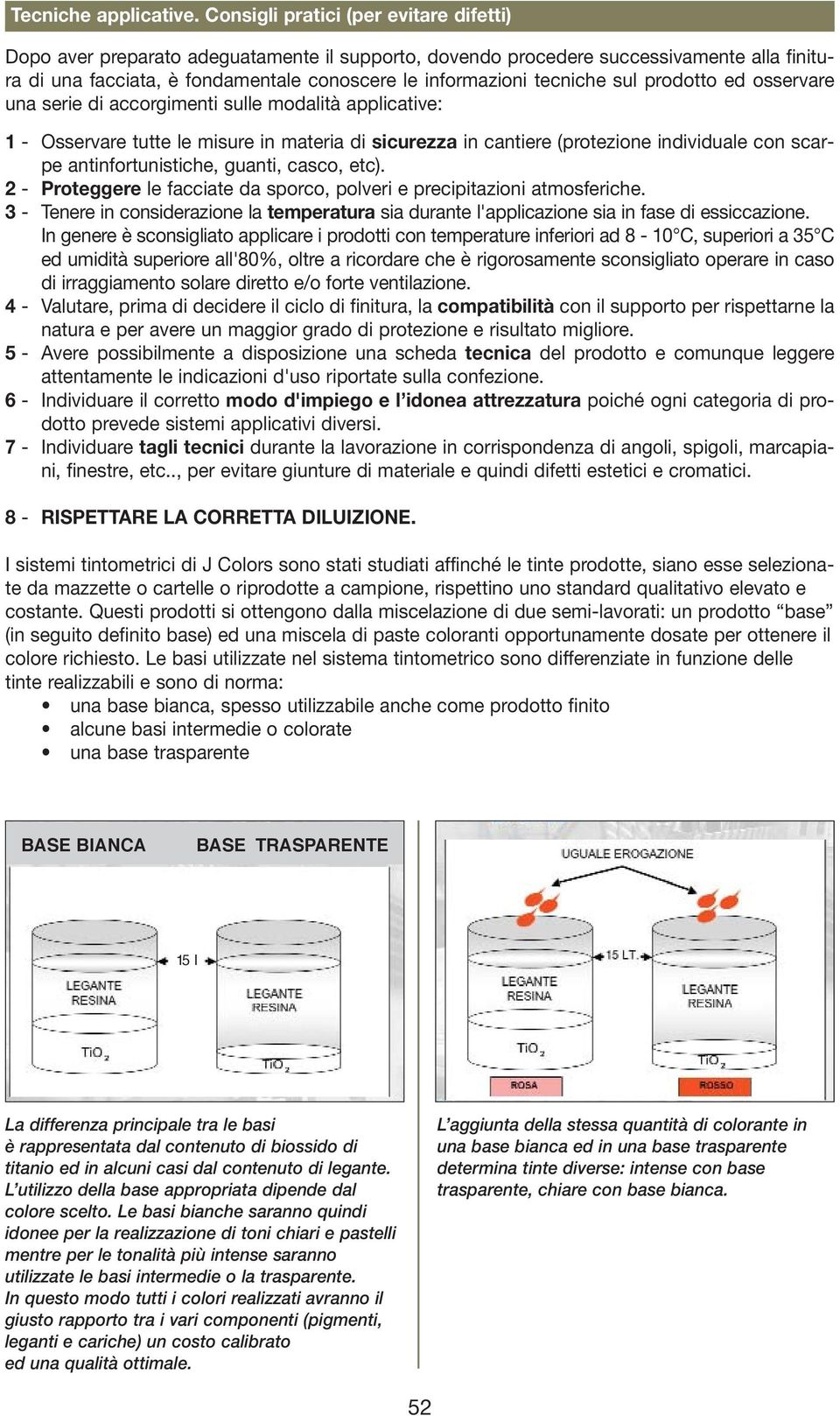 tecniche sul prodotto ed osservare una serie di accorgimenti sulle modalità applicative: 1 - Osservare tutte le misure in materia di sicurezza in cantiere (protezione individuale con scarpe