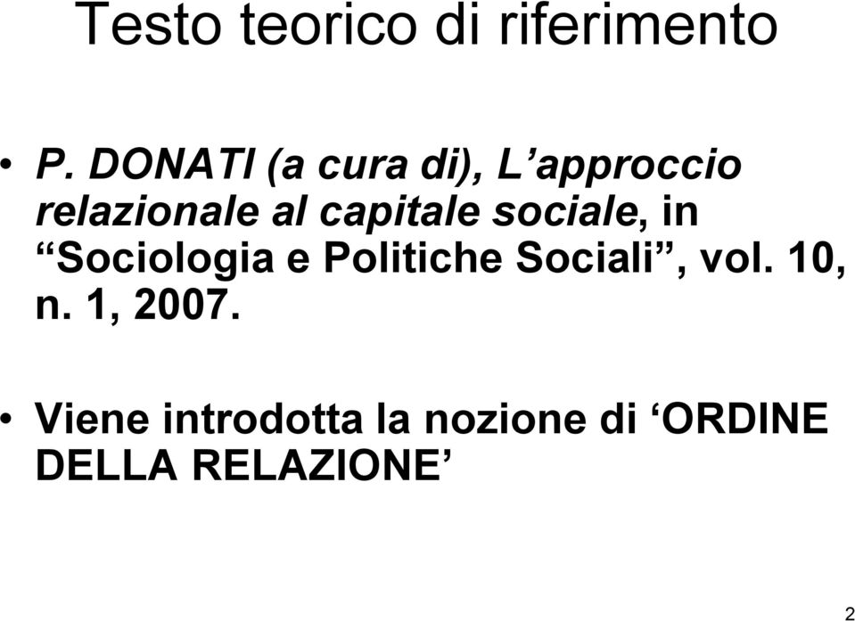 capitale sociale, in Sociologia e Politiche