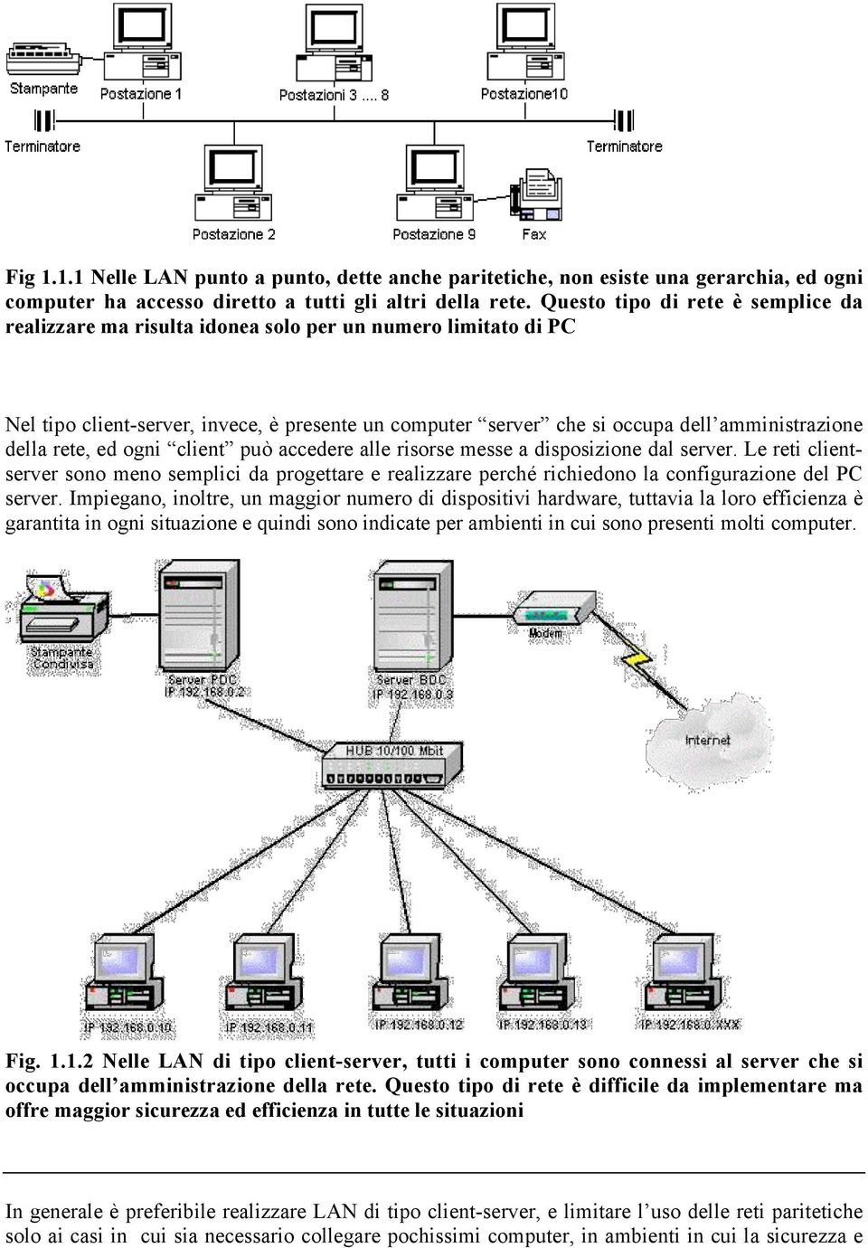 rete, ed ogni client può accedere alle risorse messe a disposizione dal server. Le reti clientserver sono meno semplici da progettare e realizzare perché richiedono la configurazione del PC server.