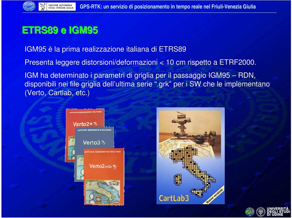 IGM ha determinato i parametri di griglia per il passaggio IGM95 RDN,