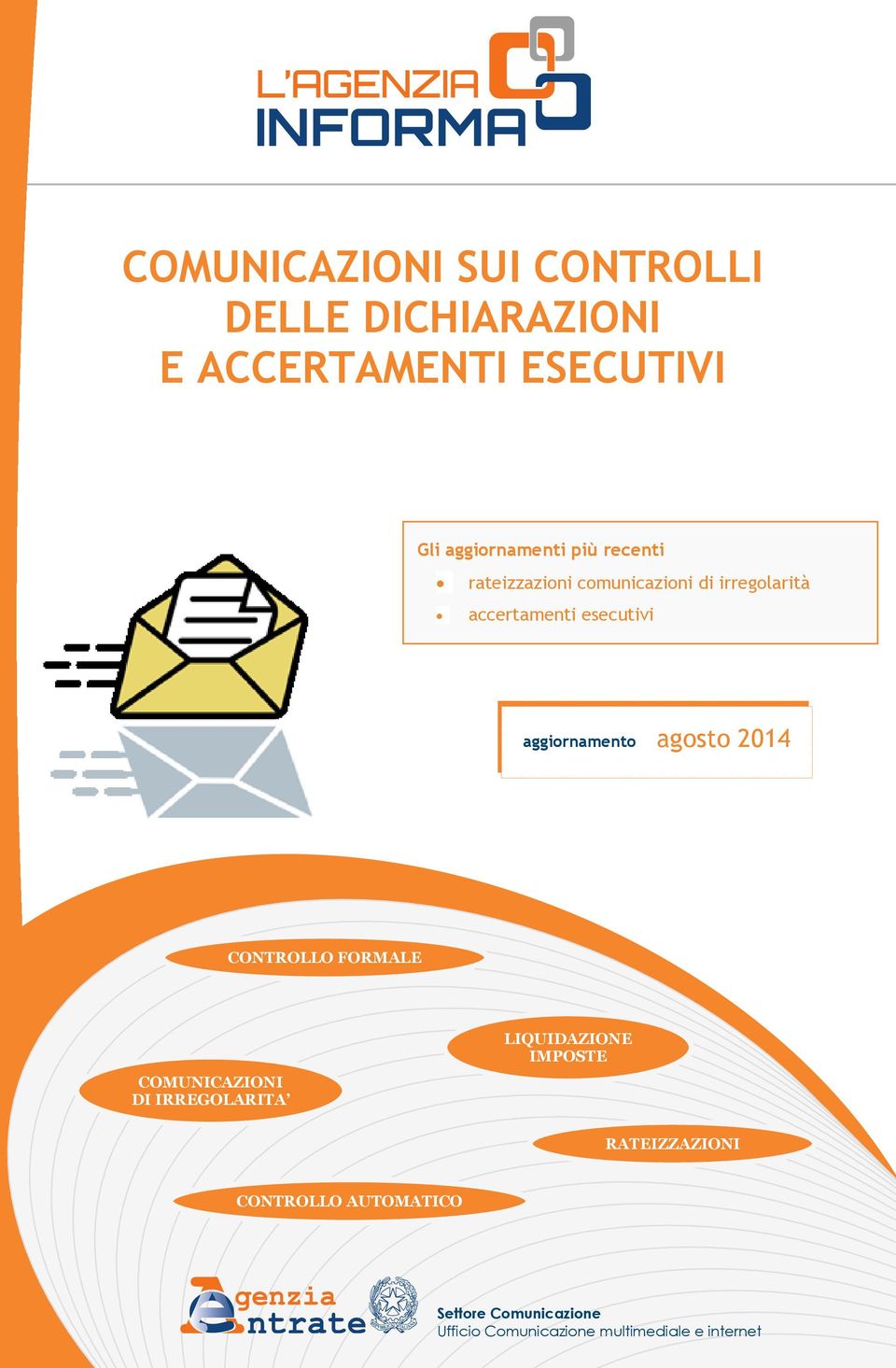 2014 CONTROLLO FORMALE COMUNICAZIONI DI IRREGOLARITA LIQUIDAZIONE IMPOSTE RATEIZZAZIONI CONTROLLO