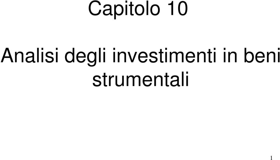 investimenti