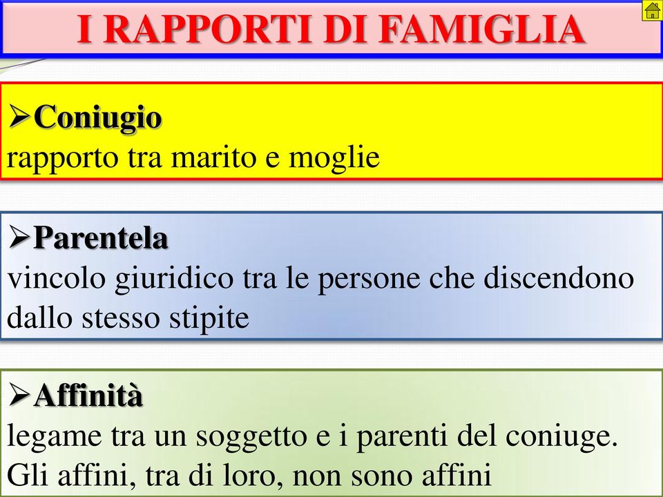 discendono dallo stesso stipite Affinità legame tra un