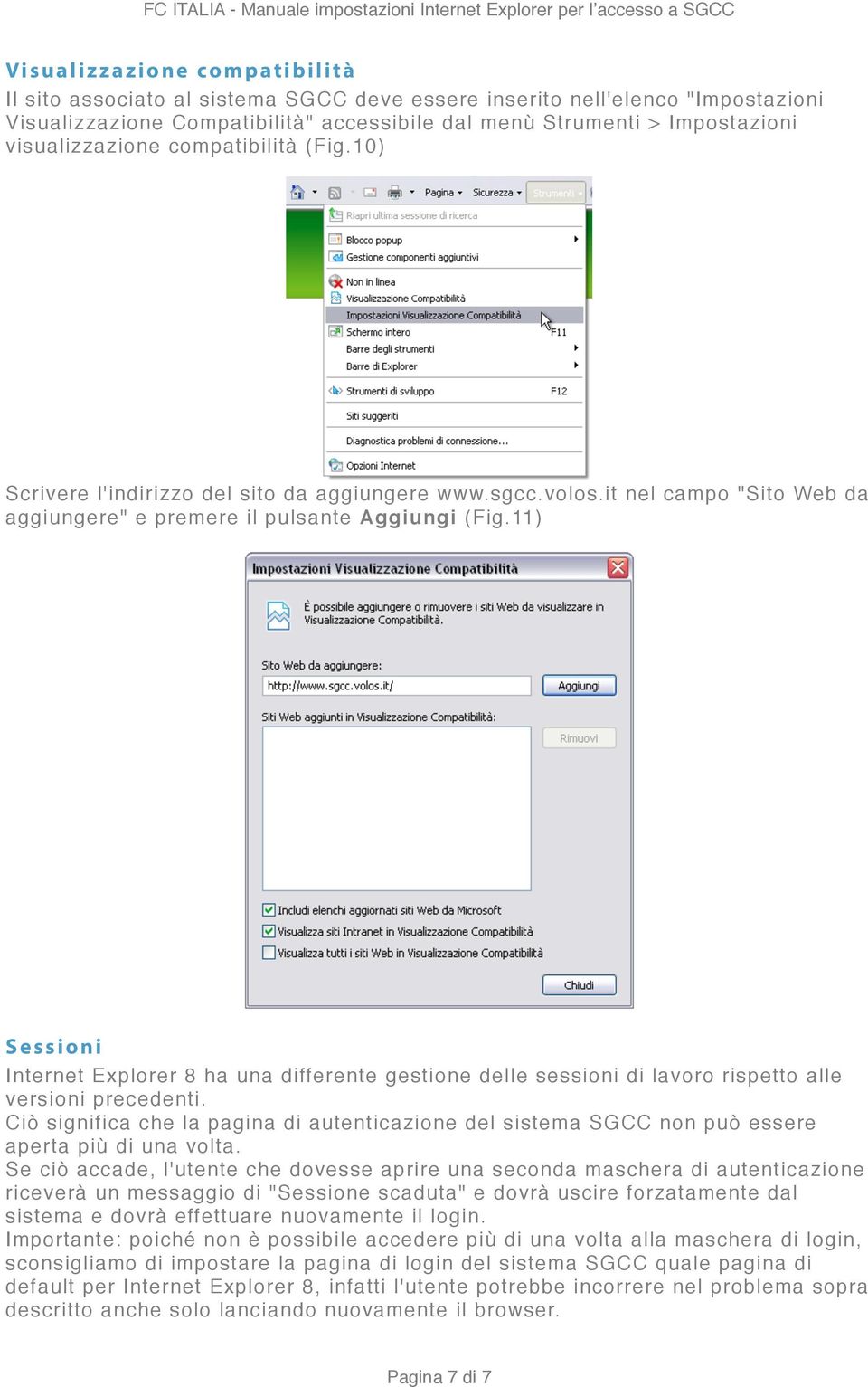 11) Sessioni Internet Explorer 8 ha una differente gestione delle sessioni di lavoro rispetto alle versioni precedenti.