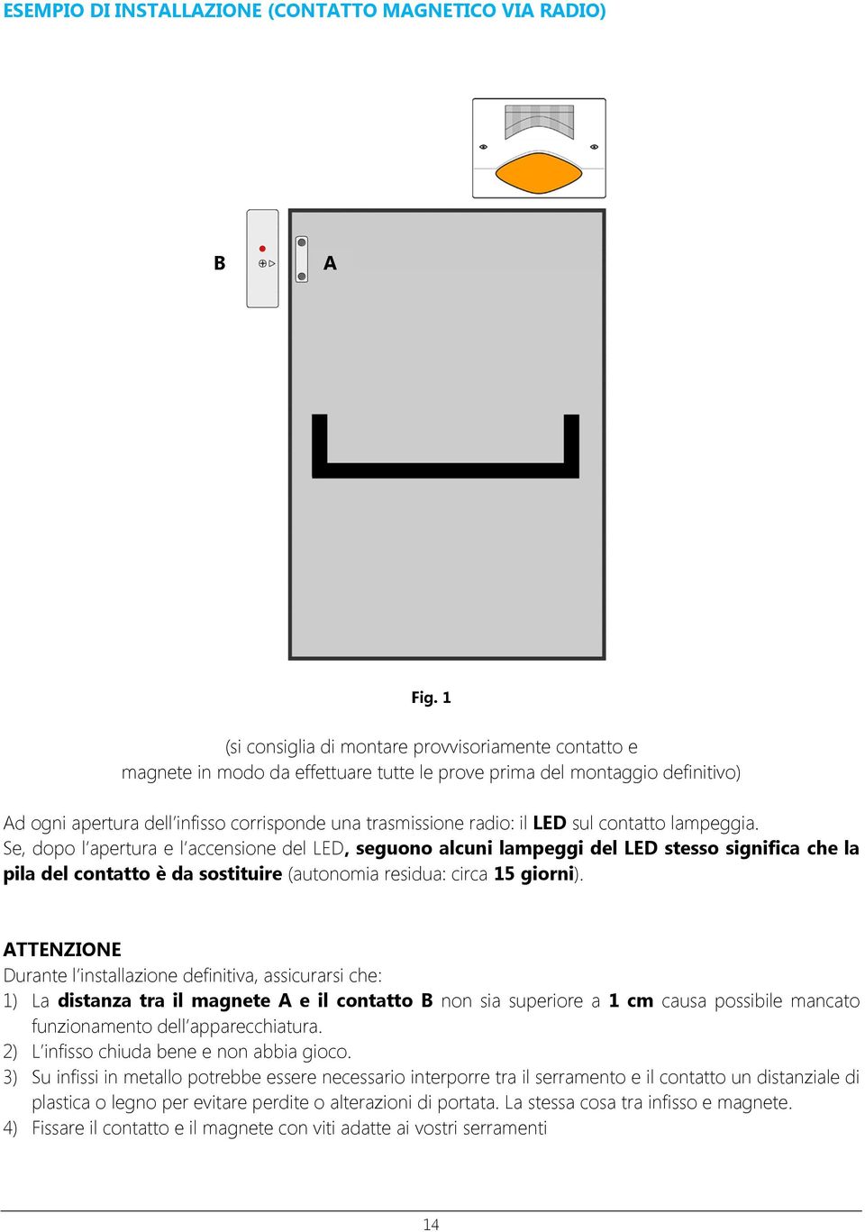 il LED sul contatto lampeggia.