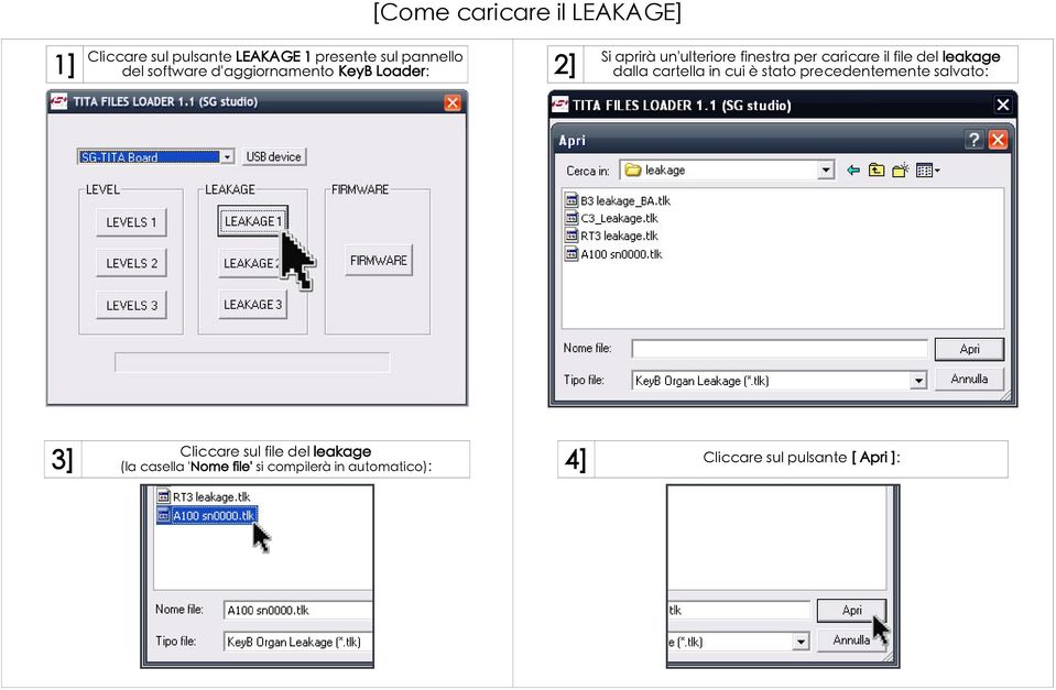 automatico): Cliccare sul file del leakage 2] 4] Si aprirà un'ulteriore finestra per