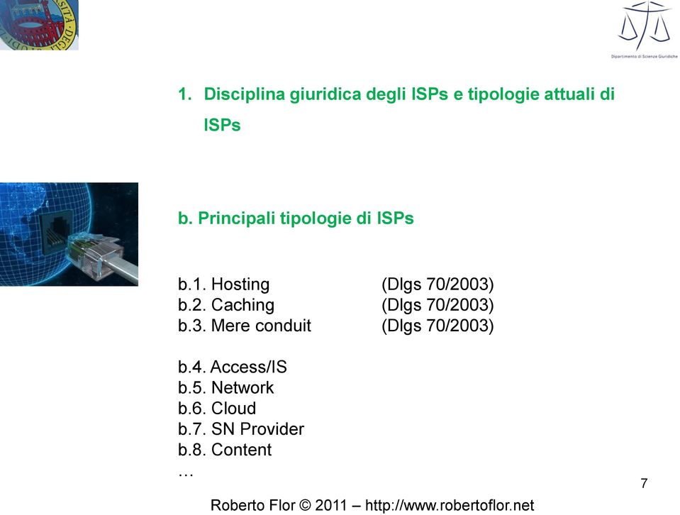 03) b.2. Caching (Dlgs 70/2003) b.3. Mere conduit (Dlgs 70/2003) b.