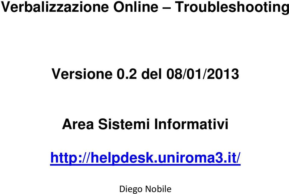 2 del 08/01/2013 Area Sistemi