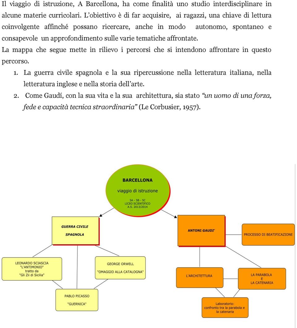 sulle varie tematiche affrontate. La mappa che segue mette in rilievo i percorsi che si intendono affrontare in questo percorso. 1.