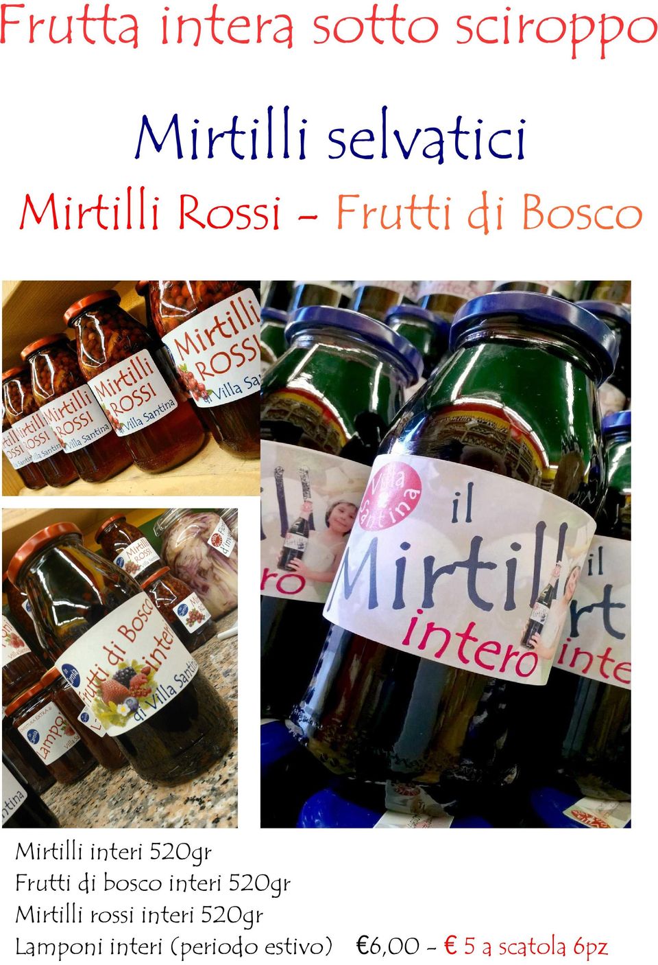 520gr Frutti di bosco interi 520gr Mirtilli rossi