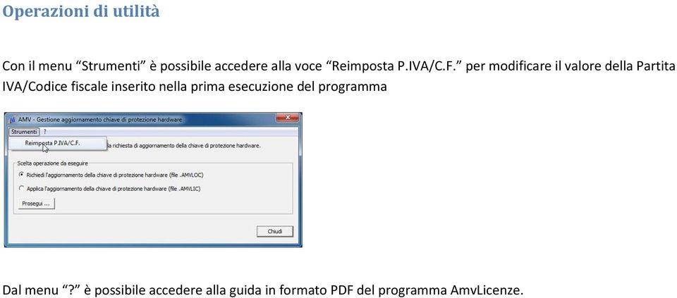 per mdificare il valre della Partita IVA/Cdice fiscale inserit