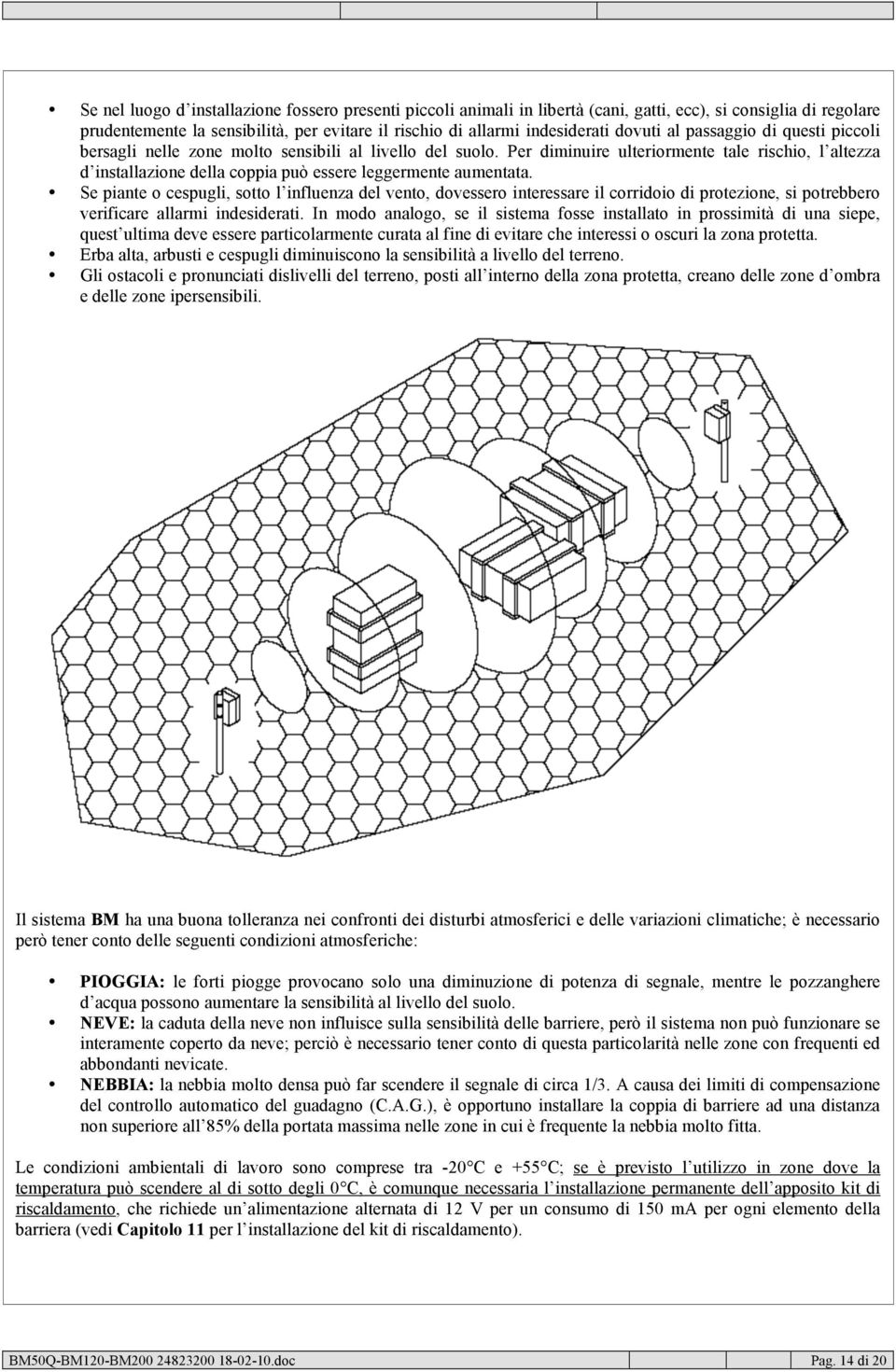 Per diminuire ulteriormente tale rischio, l altezza d installazione della coppia può essere leggermente aumentata.