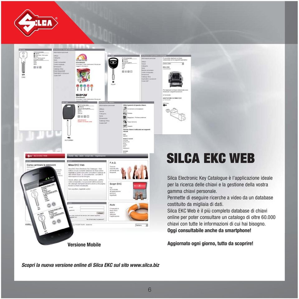 Silca EKC Web è il più completo database di chiavi online per poter consultare un catalogo di oltre 60.