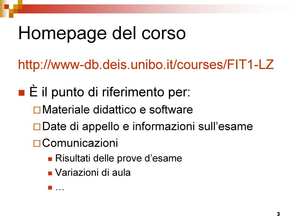 Materiale didattico e software Date di appello e