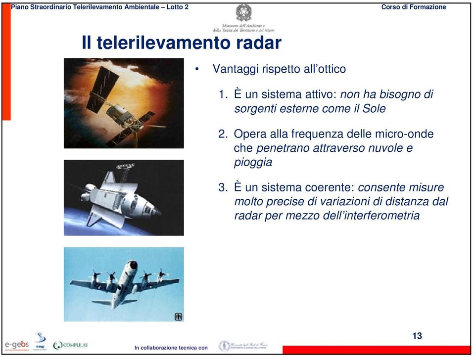 Opera alla frequenza delle micro-onde che penetrano attraverso nuvole e pioggia 3.