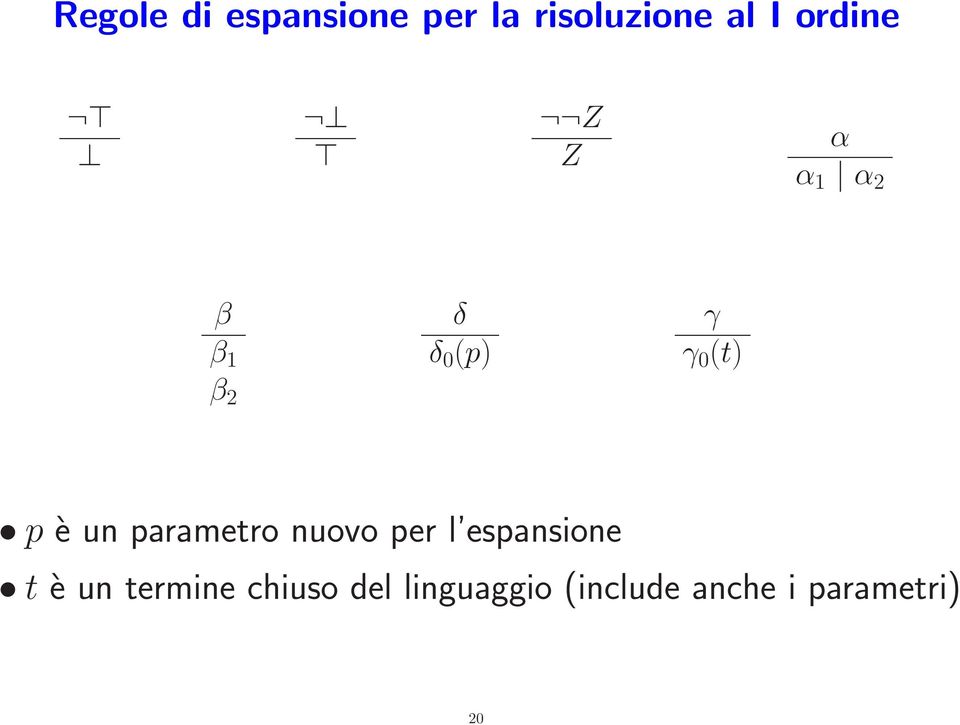 p è un parametro nuovo per l espansione t è un
