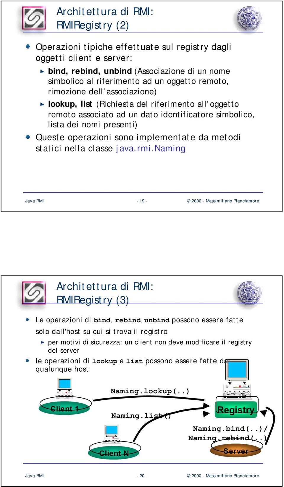 implementate da metodi statici nella classe java.rmi.