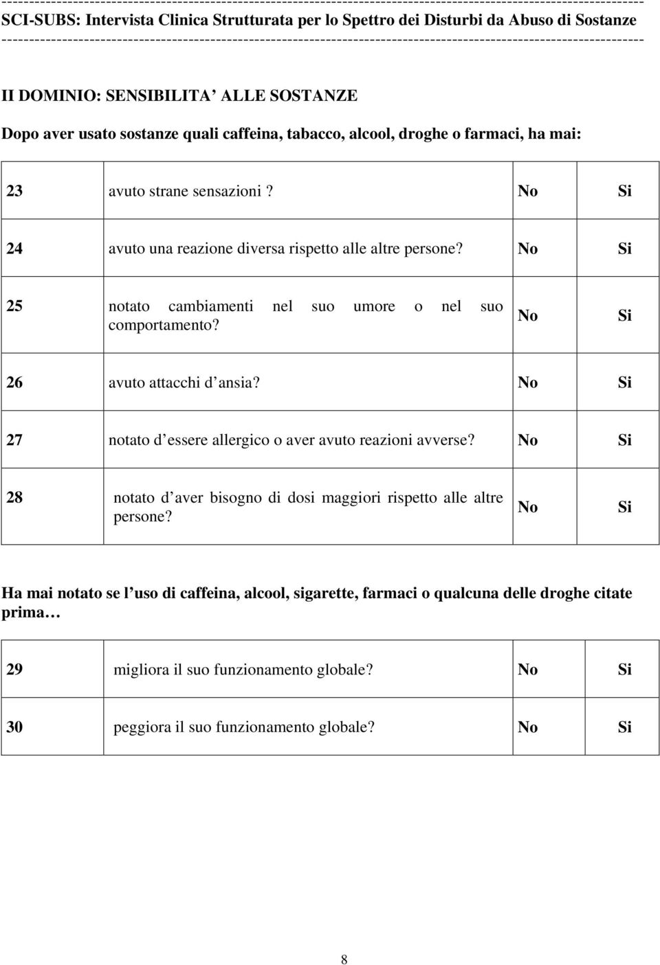 27 notato d essere allergico o aver avuto reazioni avverse? 28 notato d aver bisogno di dosi maggiori rispetto alle altre persone?