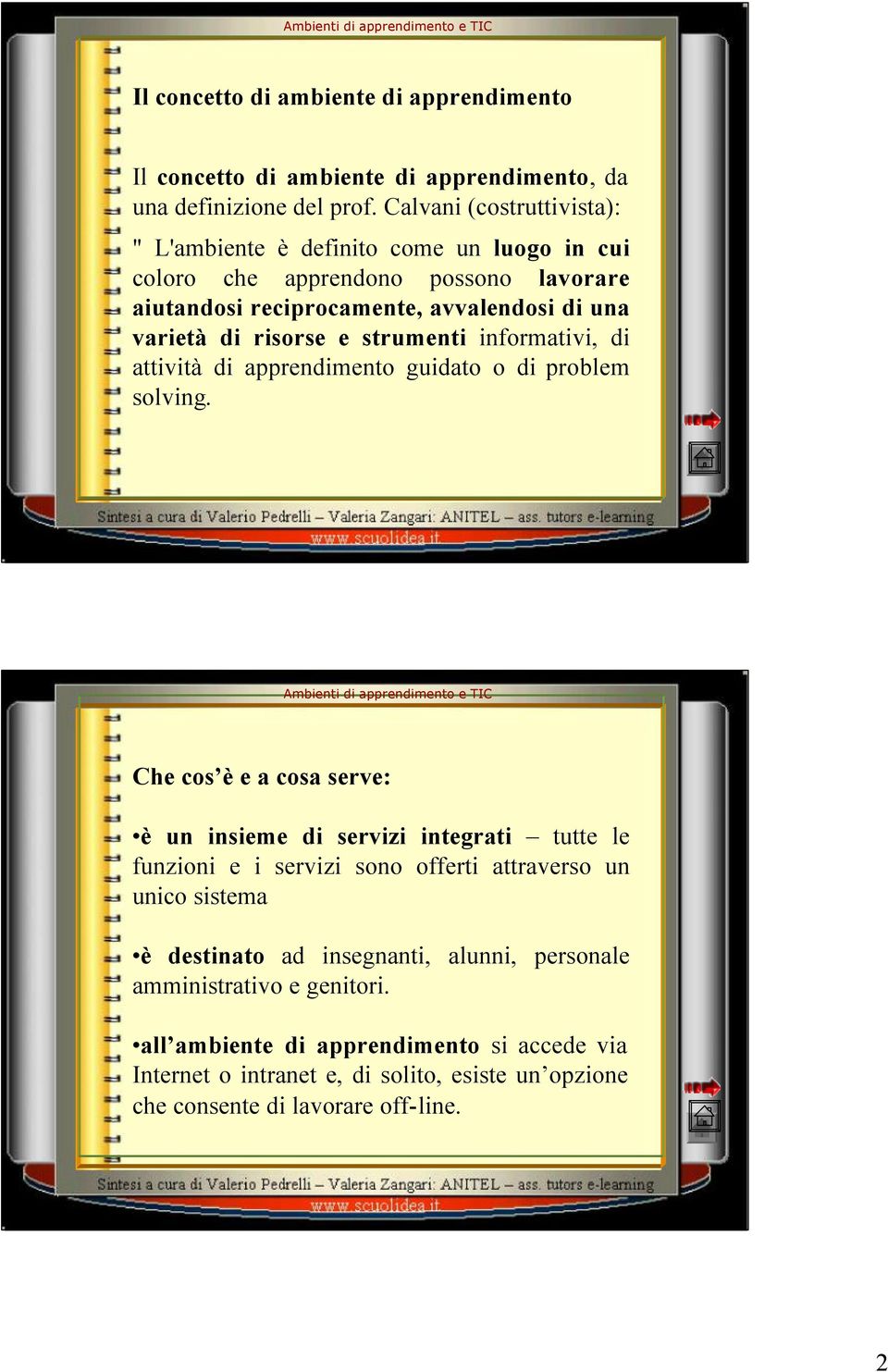 strumenti informativi, di attività di apprendimento guidato o di problem solving.