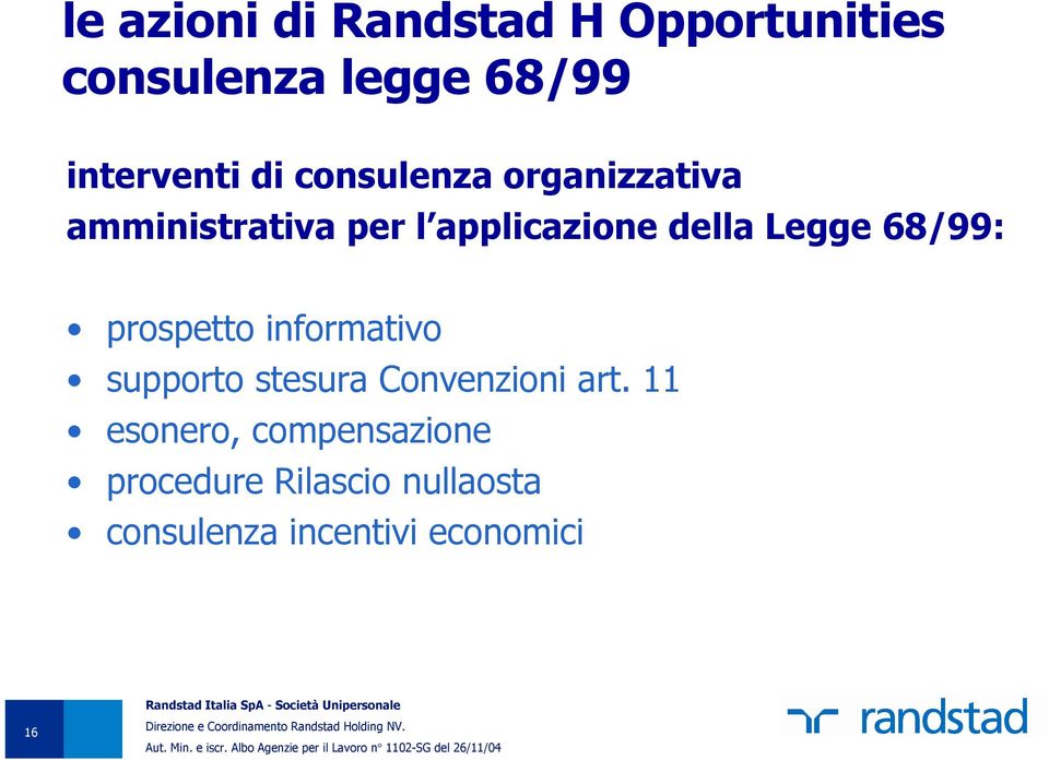 68/99: prospetto informativo supporto stesura Convenzioni art.