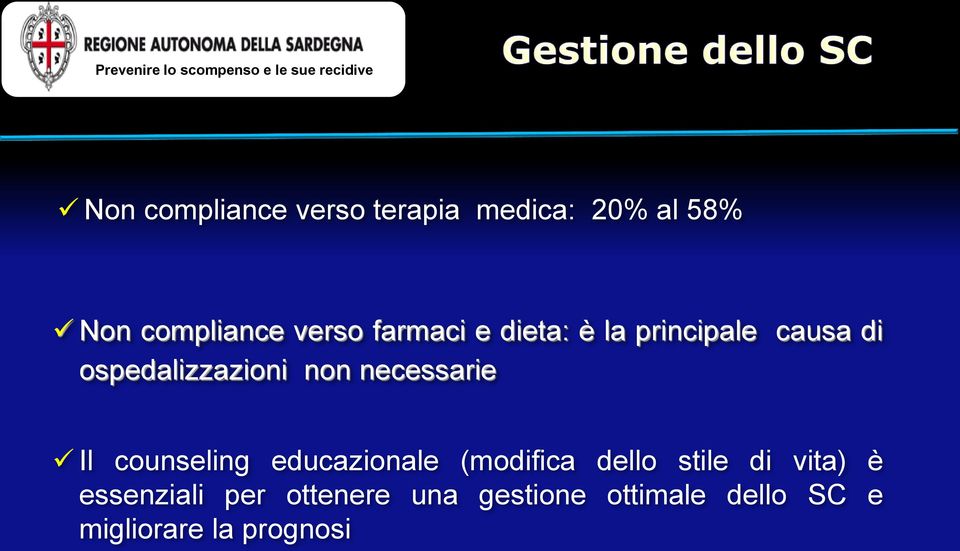 ospedalizzazioni non necessarie Il counseling educazionale (modifica dello stile