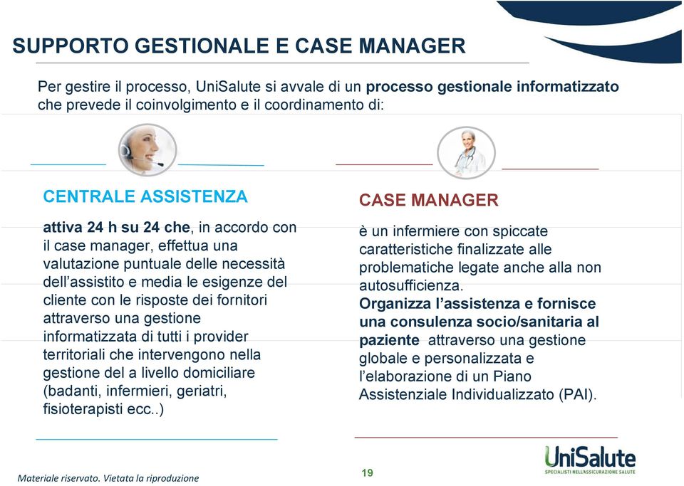 gestione informatizzata di tutti i provider territoriali che intervengono nella gestione del a livello domiciliare (badanti, infermieri, geriatri, fisioterapisti ecc.