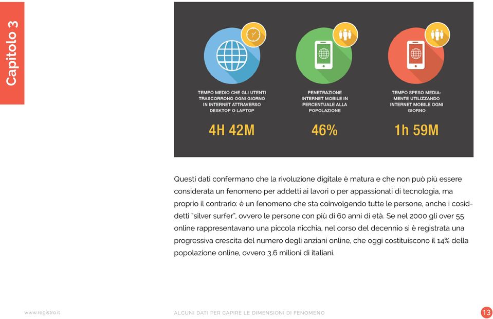 età. Se nel 2000 gli over 55 online rappresentavano una piccola nicchia, nel corso del decennio si è registrata una progressiva crescita del numero degli anziani