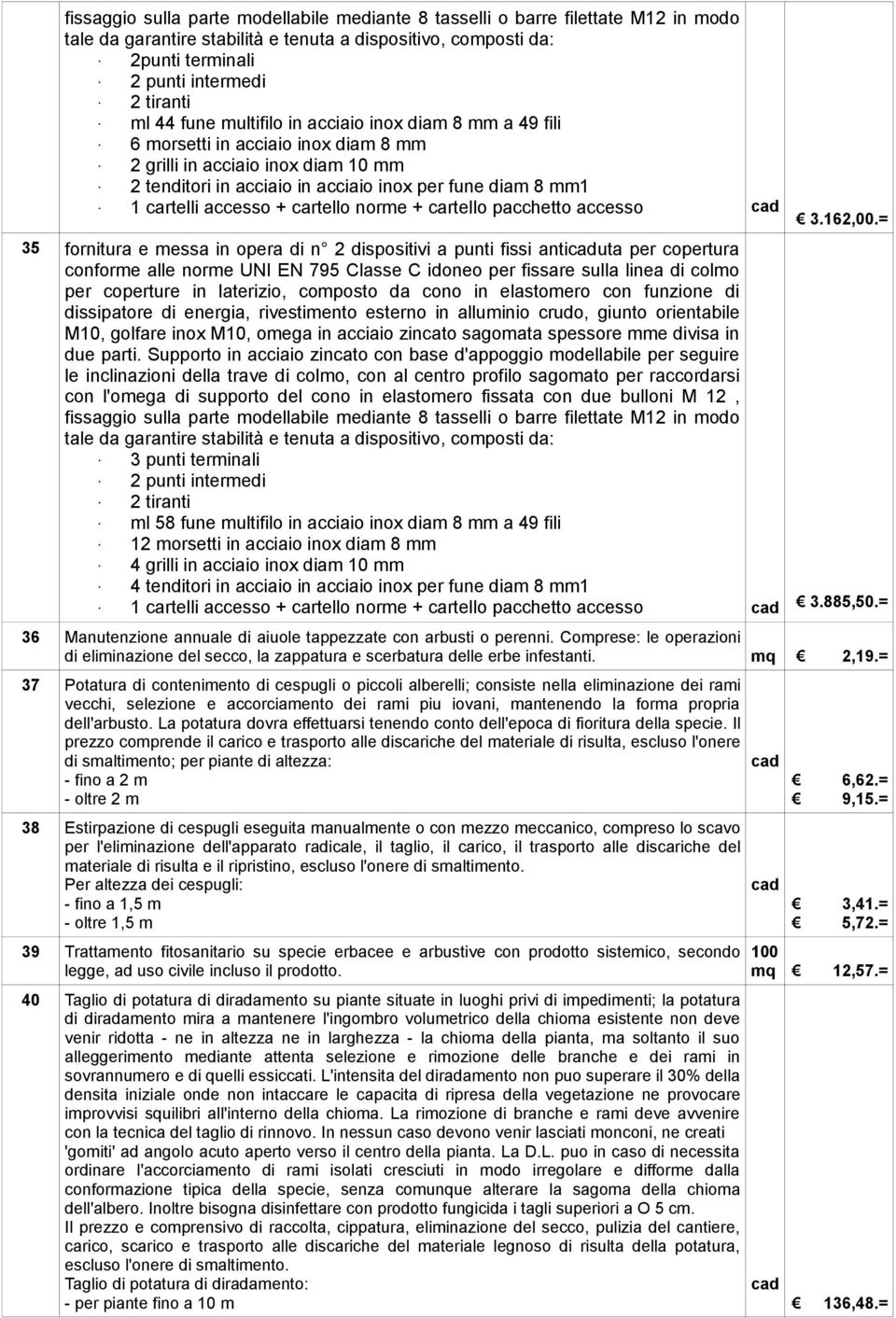 accesso + cartello norme + cartello pacchetto accesso 3.162,00.