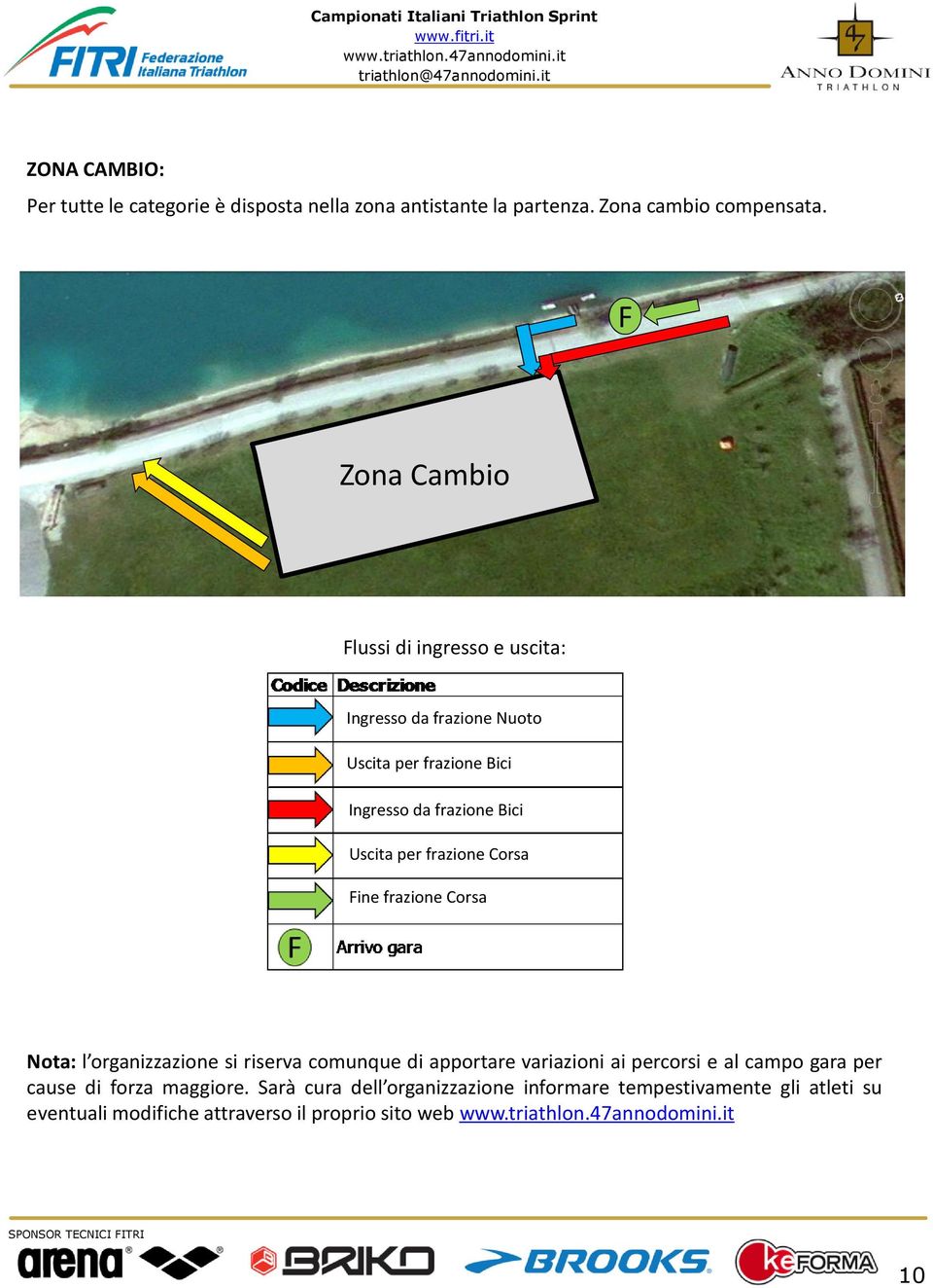 per frazione Corsa Fine frazione Corsa Nota: l organizzazione si riserva comunque di apportare variazioni ai percorsi e al campo