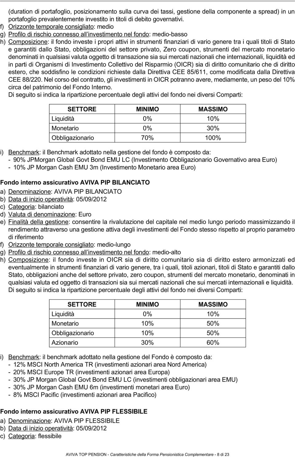 genere tra i quali titoli di Stato e garantiti dallo Stato, obbligazioni del settore privato, Zero coupon, strumenti del mercato monetario denominati in qualsiasi valuta oggetto di transazione sia