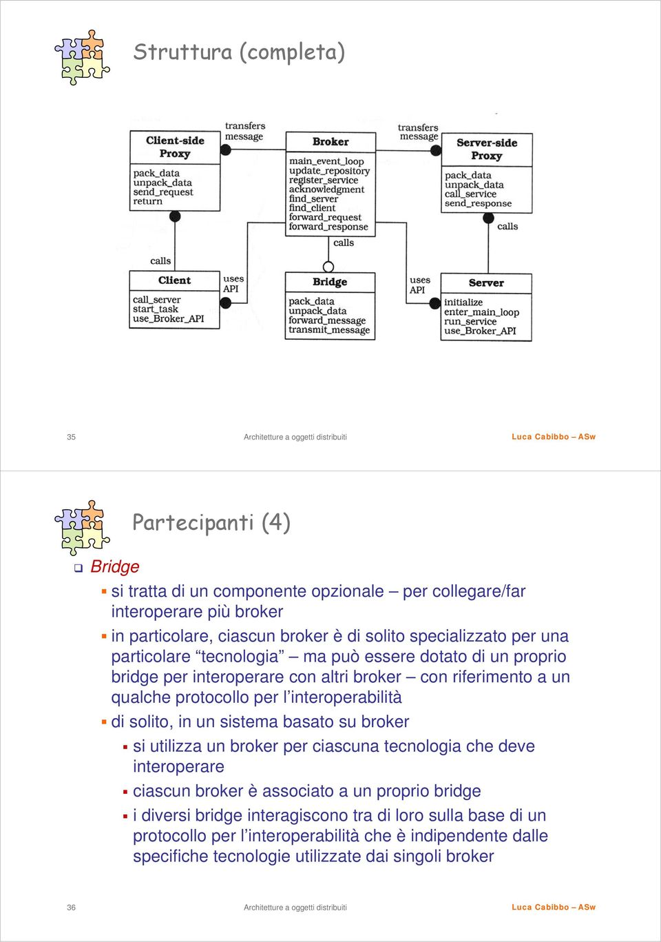 interoperabilità di solito, in un sistema basato su broker si utilizza un broker per ciascuna tecnologia che deve interoperare ciascun broker è associato a un proprio