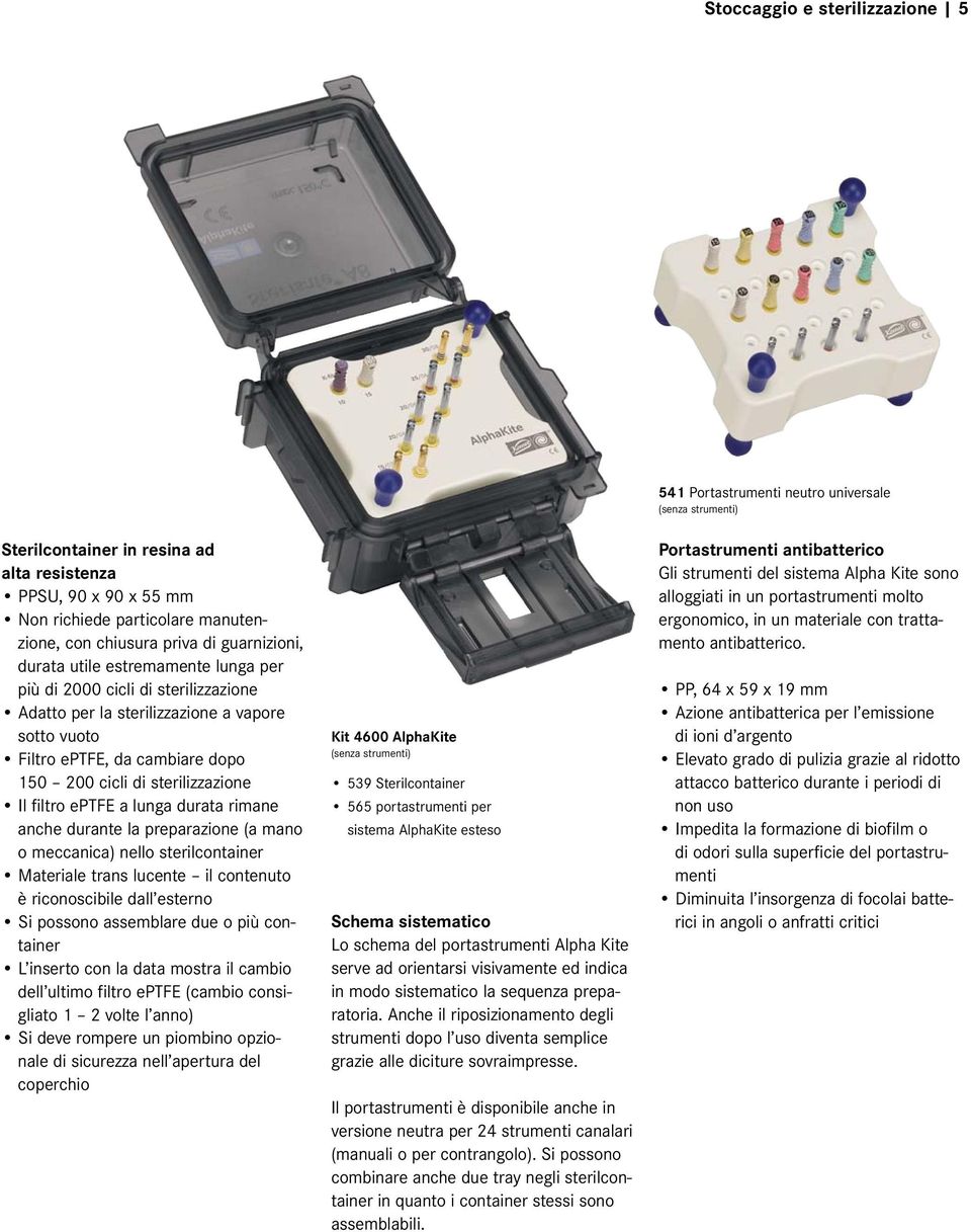 di sterilizzazione Il filtro eptfe a lunga durata rimane anche durante la preparazione (a mano o meccanica) nello sterilcontainer Materiale trans lucente il contenuto è riconoscibile dall esterno Si