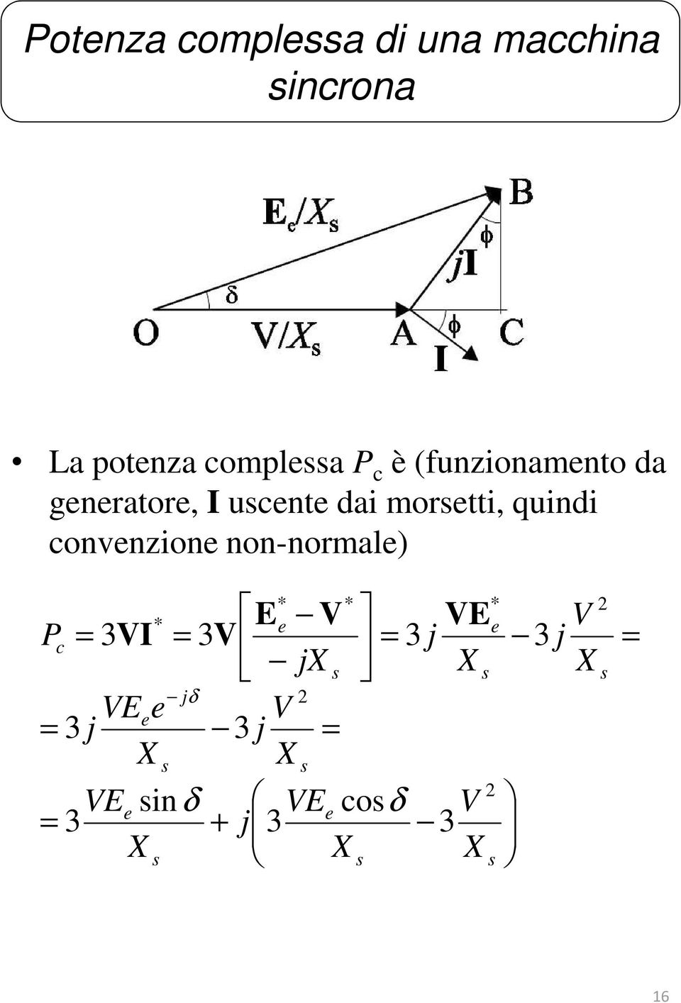 I ucnt dai mortti, quindi convnzion non-normal) + j c X V X VE j