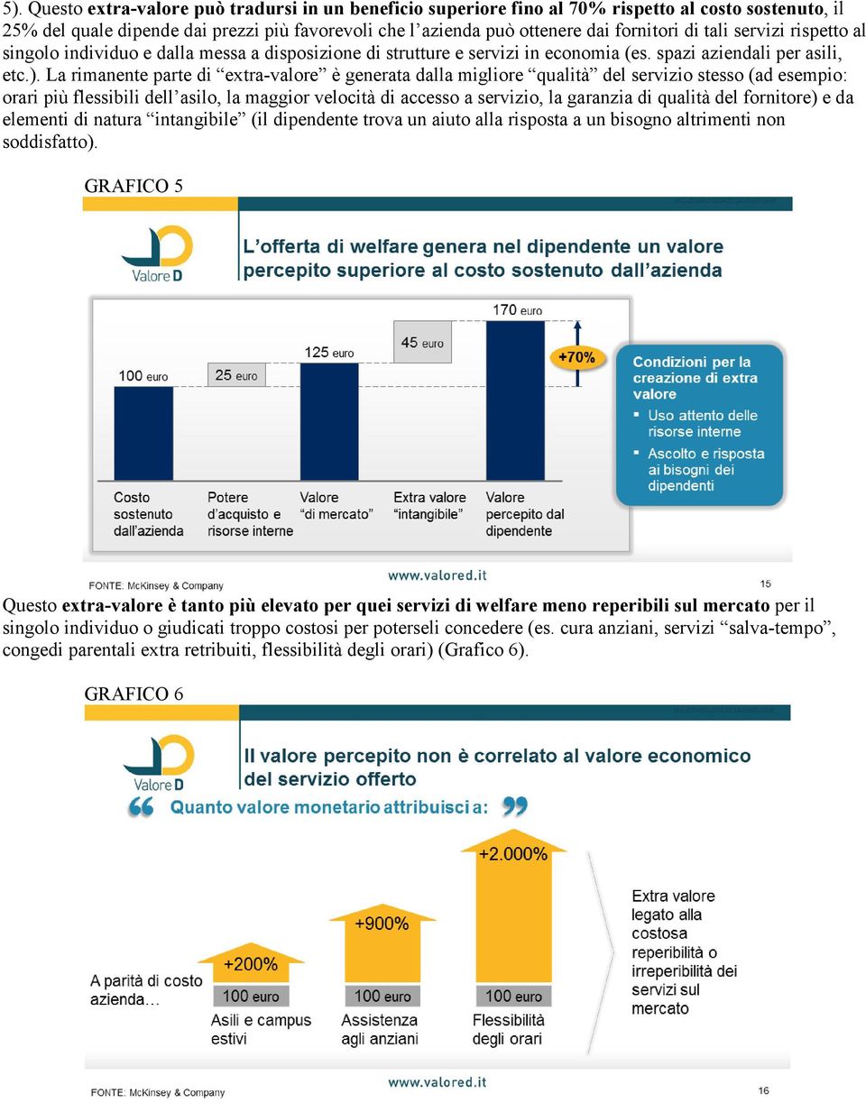 La rimanente parte di extra-valore è generata dalla migliore qualità del servizio stesso (ad esempio: orari più flessibili dell asilo, la maggior velocità di accesso a servizio, la garanzia di