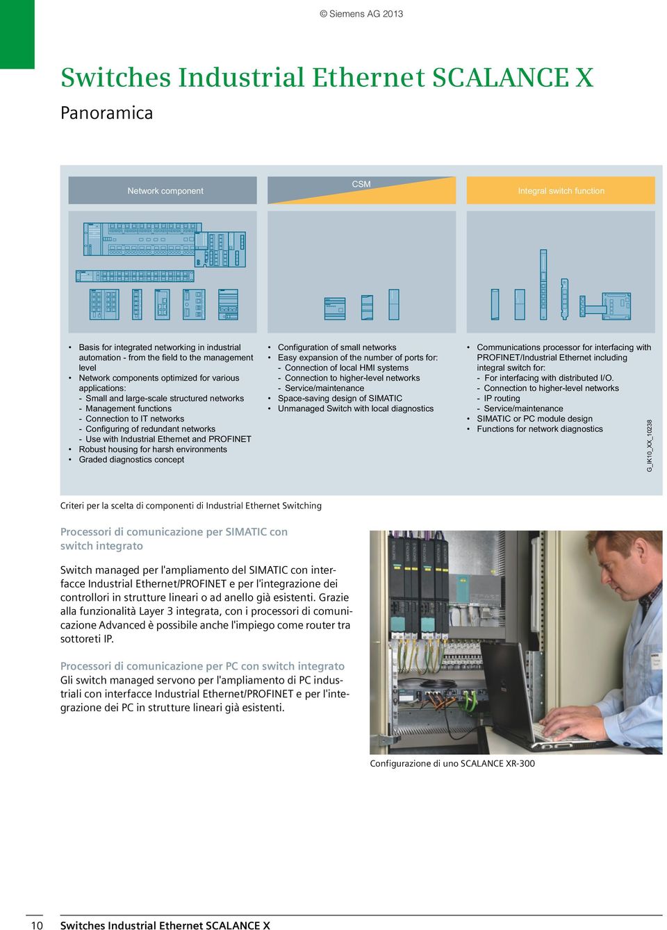 Ethernet and PROFINET Robust housing for harsh environments Graded diagnostics concept Configuration of small networks Easy expansion of the number of ports for: - Connection of local HMI systems -