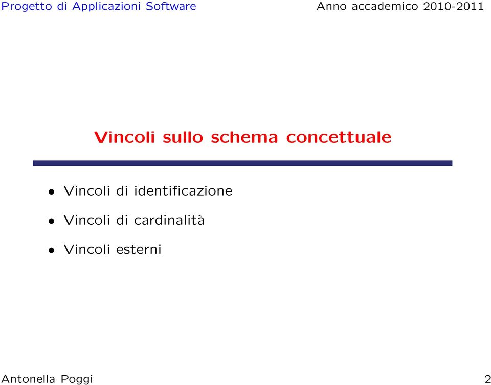 identificazione Vincoli di