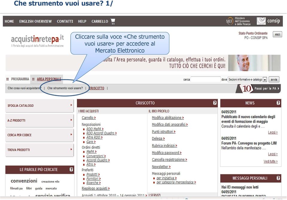 strumento vuoi usare» per