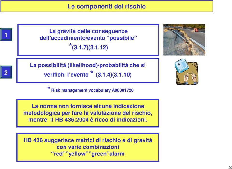 valutazione del rischio, mentre il HB 436:2004 è ricco di indicazioni.